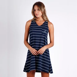 Admas-női-pamut-háló-otthoni-ruha-kék-csíkos-51554