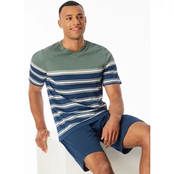 Schiesser-férfi-pamut-színes-v-nyakú-pamut-pizsama-182604