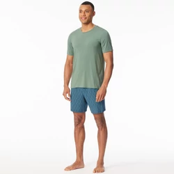 Schiesser-férfi-modal-zöld-kék-rövid-longlife-pizsama-182738