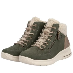 Riker-Tex-női-bélelt-bőr-vízálló-zöld-bokacipő-bakancs-L7701