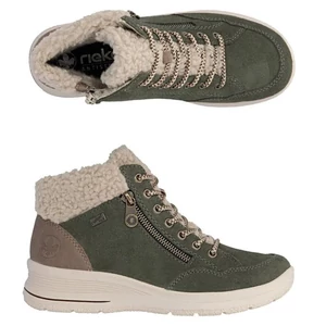 Riker-Tex-női-bélelt-bőr-vízálló-zöld-bokacipő-bakancs-L7701
