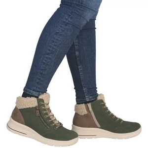 Riker-Tex-női-bélelt-bőr-vízálló-zöld-bokacipő-bakancs-L7701