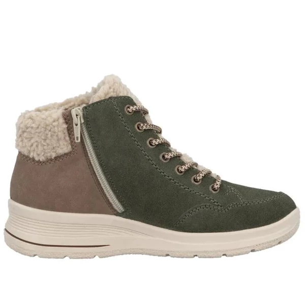 Riker-Tex-női-bélelt-bőr-vízálló-zöld-bokacipő-bakancs-L7701