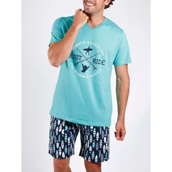 Admas-férfi-rövid-zöld-pamut-pizsama-56554 Admas-férfi-rövid-zöld-pamut-pizsama-56554