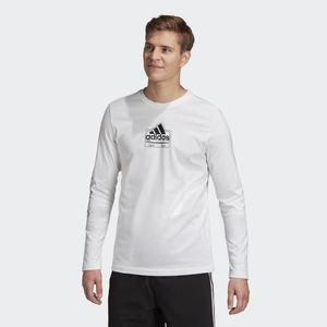 Adidas-férfi-fehér-hosszú-pamut-mintás-póló-GD5927
