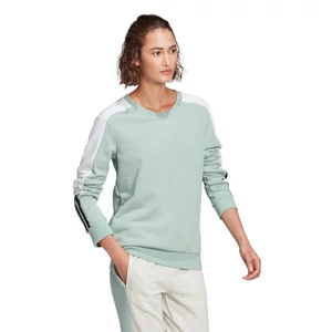 Adidas női zöld fehér színű, kerek nyakú pulóver-GL1443
