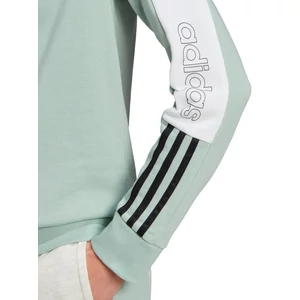 Adidas női zöld fehér színű, kerek nyakú pulóver-GL1443