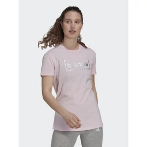 Adidas női rózsaszínű pamut póló-GS4151