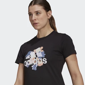 Adidas női fekete színű mintás pamut póló-GT8806
