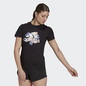 Adidas női fekete színű mintás pamut póló-GT8806