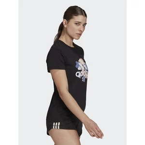 Adidas női fekete színű mintás pamut póló-GT8806