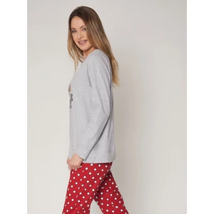 Disney-pizsama-női-mintás-pamut-hosszú-Minnie-55086