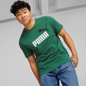 Puma-férfi-zöld-pamut-kerek nyakú-rövid ujjú-póló-586759