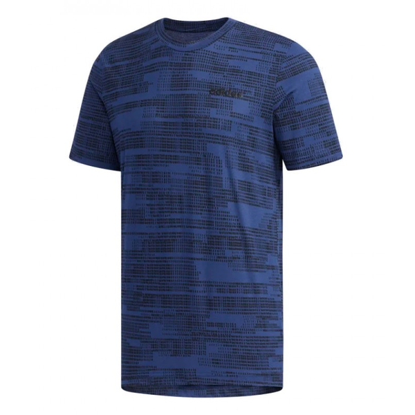 Adidas-férfi-kék-fekete-pamut-mintás-póló-FM3434
