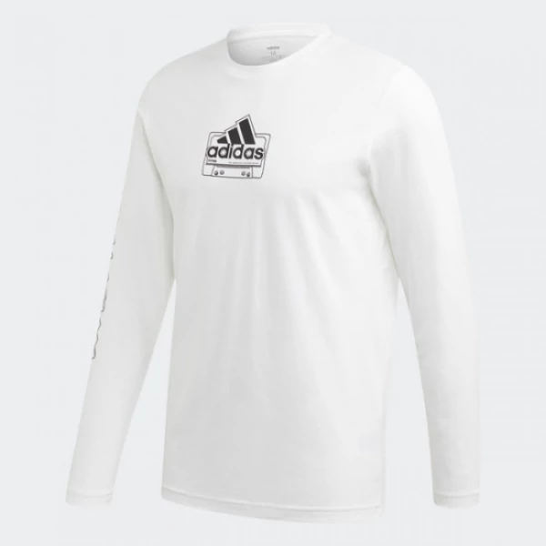 Adidas-férfi-fehér-hosszú-pamut-mintás-póló-GD5927