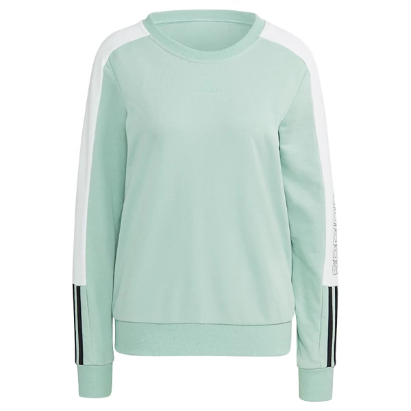 Adidas női zöld fehér színű, kerek nyakú pulóver-GL1443