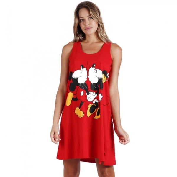Disney-női-piros-mintás-ujjatlan-pamut-hálóruha-ing-51580