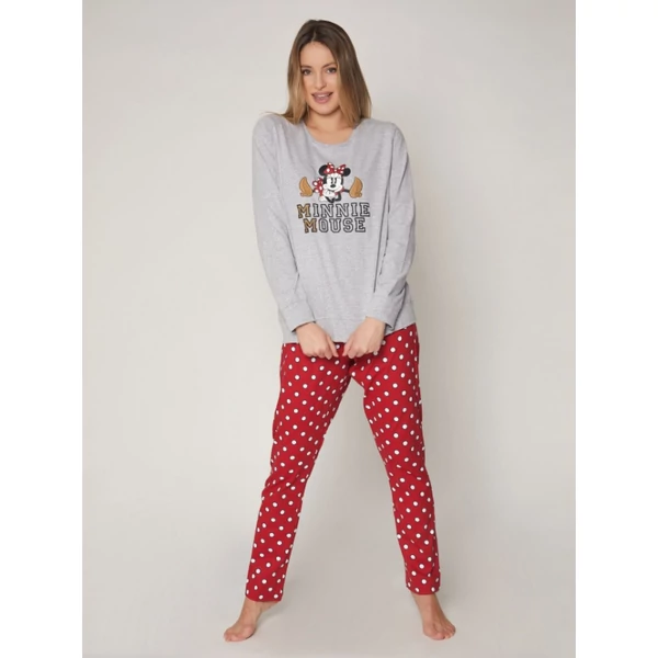 Disney-pizsama-női-mintás-pamut-hosszú-Minnie-55086