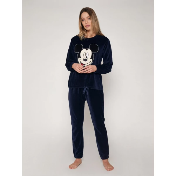 Disney-női-kék-mickey-bársony-hosszú-pizsama-55958
