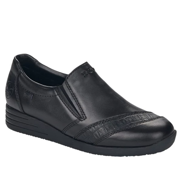 Rieker-antistress-tex-bőr-cipzáros-fekete-félcipő-58642